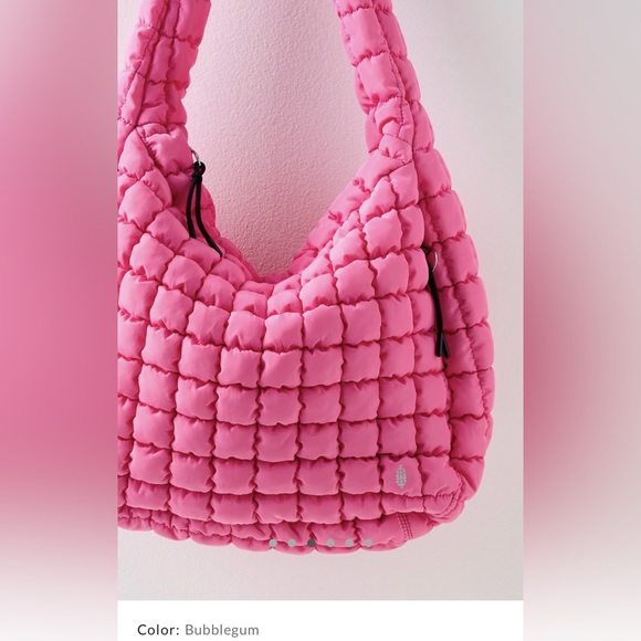 NWT FREE PEOPLE FP Movement Quilted Carryall Bubble Gum - Picture 3 of 9